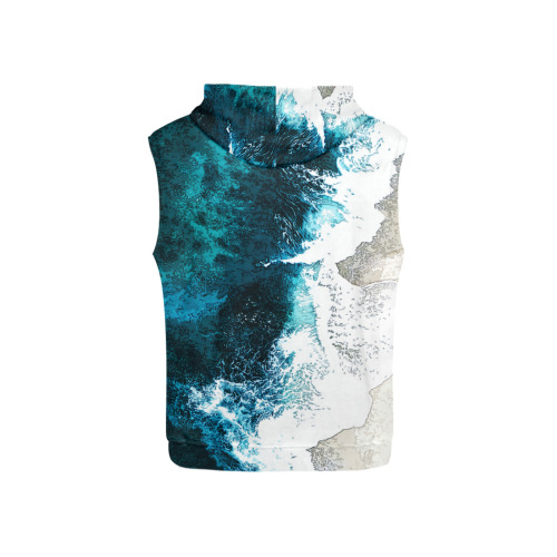 Ocean And Beach All Over Print Sleeveless Hoodie for Kid (Model H15)