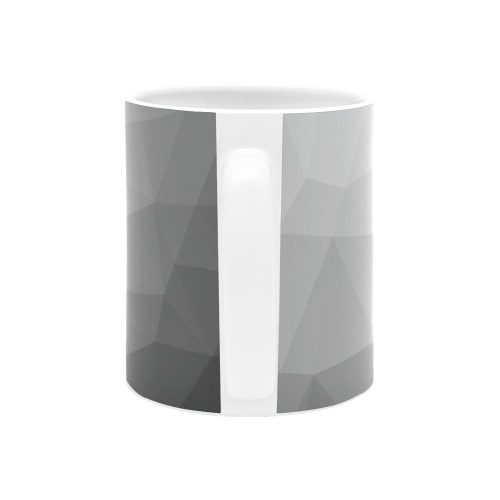 Grey Gradient Geometric Mesh Pattern White Mug(11OZ)