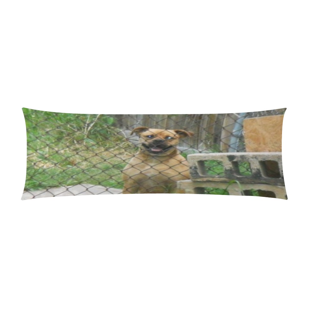 A Smiling Dog Custom Zippered Pillow Case 21"x60"(Two Sides)