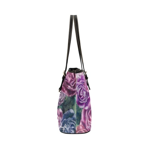 Rose Garden Leather Tote Bag/Small (Model 1651)