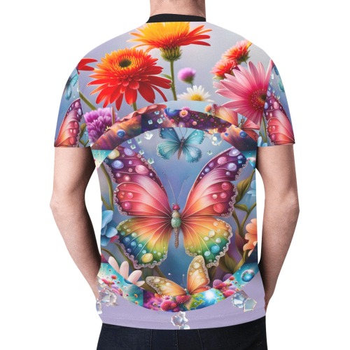 Flower Butterfly New All Over Print T-shirt for Men (Model T45)
