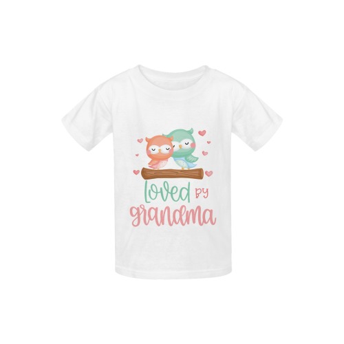 Loved By Grandma with Adorable Owls Kid's  Classic T-shirt (Model T22)