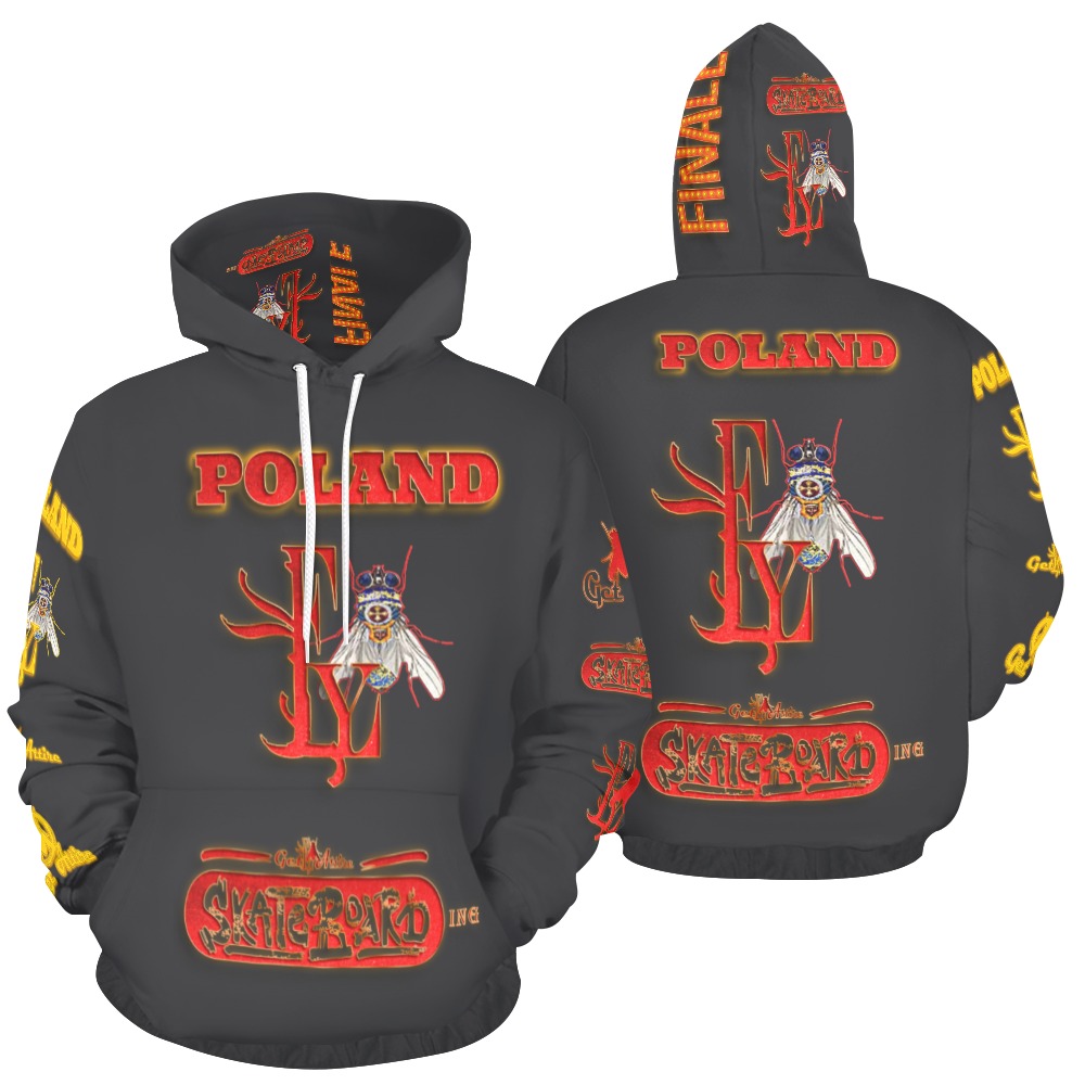 POLAND Skateboarding Collectable Fly All Over Print Hoodie for Men (USA Size) (Model H13)
