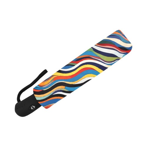 Elegant, positive, colorful wavy abstract art. Anti-UV Auto-Foldable Umbrella (U09)