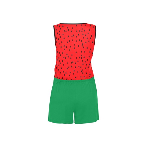 Watermelon All Over Print Short Jumpsuit