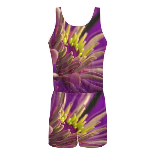 Real floral All Over Print Vest Short Jumpsuit