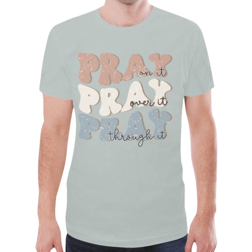 Pray Pray Pray New All Over Print T-shirt for Men (Model T45)