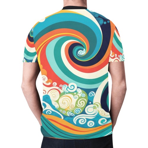 Colorful Ocean Waves New All Over Print T-shirt for Men (Model T45)