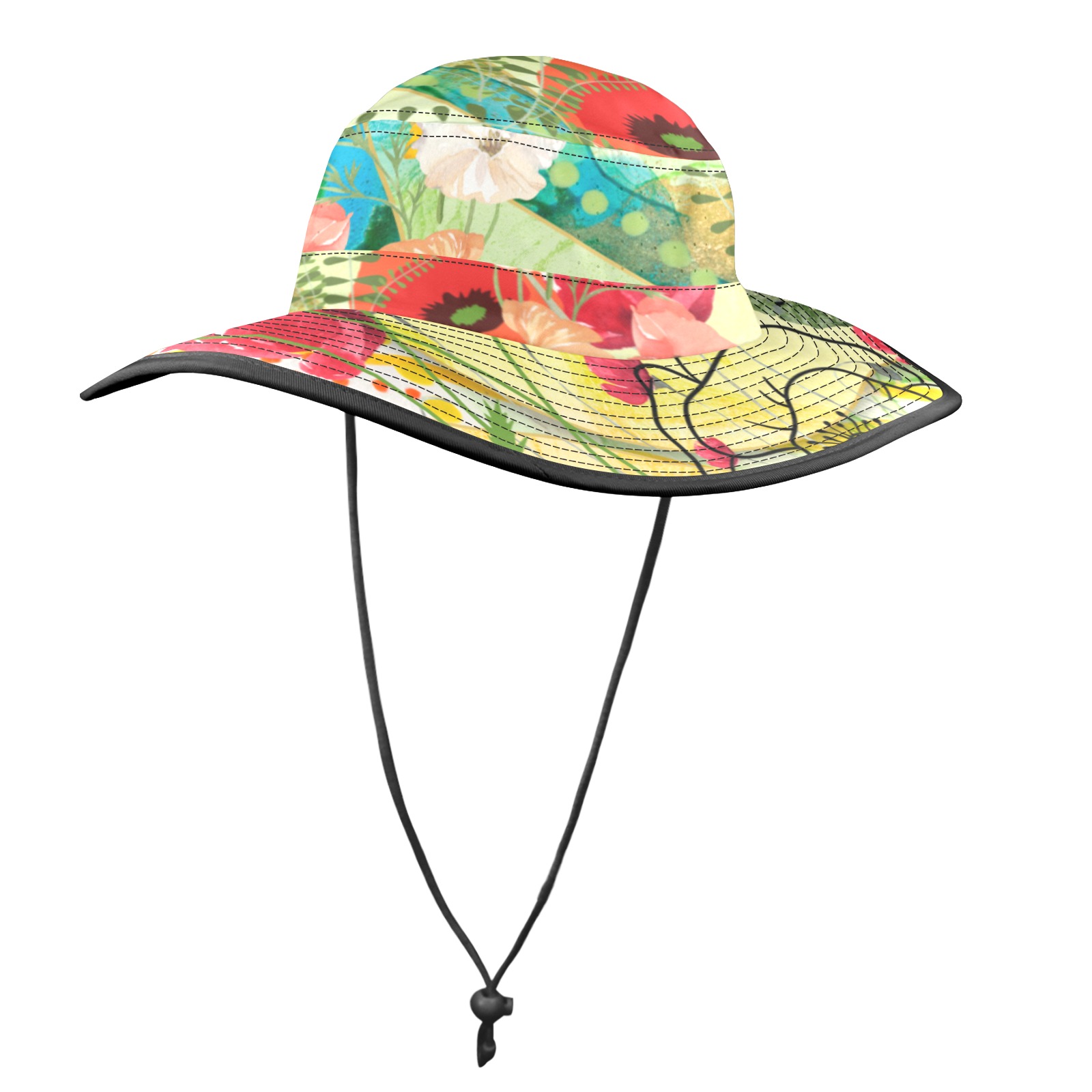 Poppies and Ferns Safri Hat Wide Brim Bucket Hat