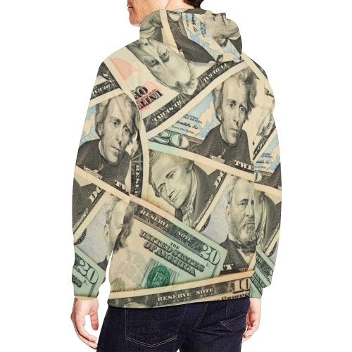 US PAPER CURRENCY All Over Print Hoodie for Men (USA Size) (Model H13)