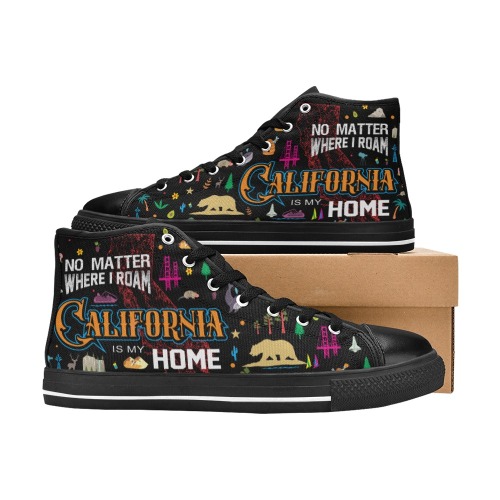california my home Women's Classic High Top Canvas Shoes (Model 017)