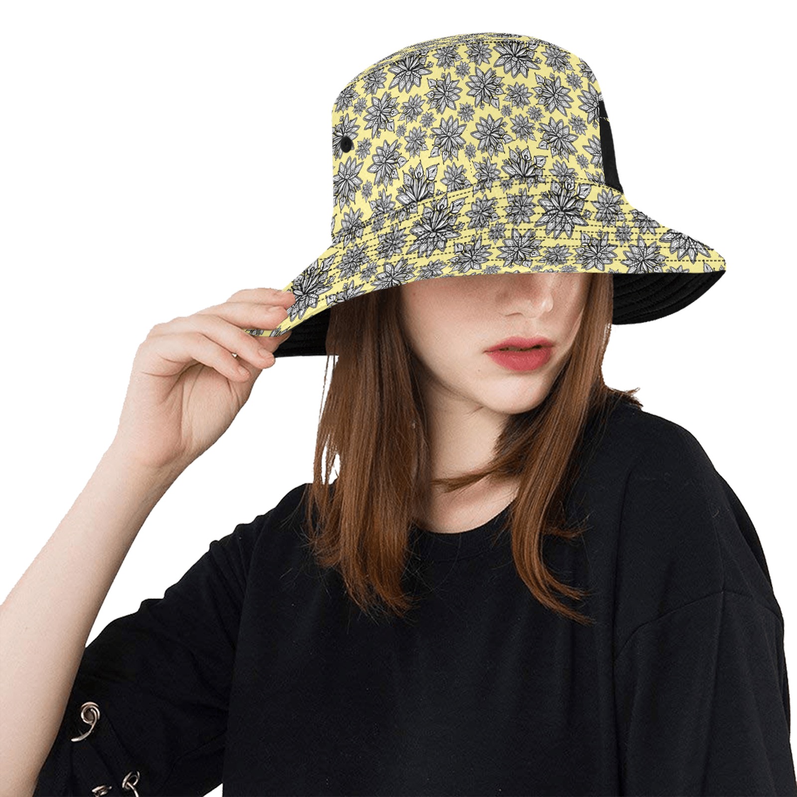 Creekside Floret - pale yellow Unisex Summer Bucket Hat