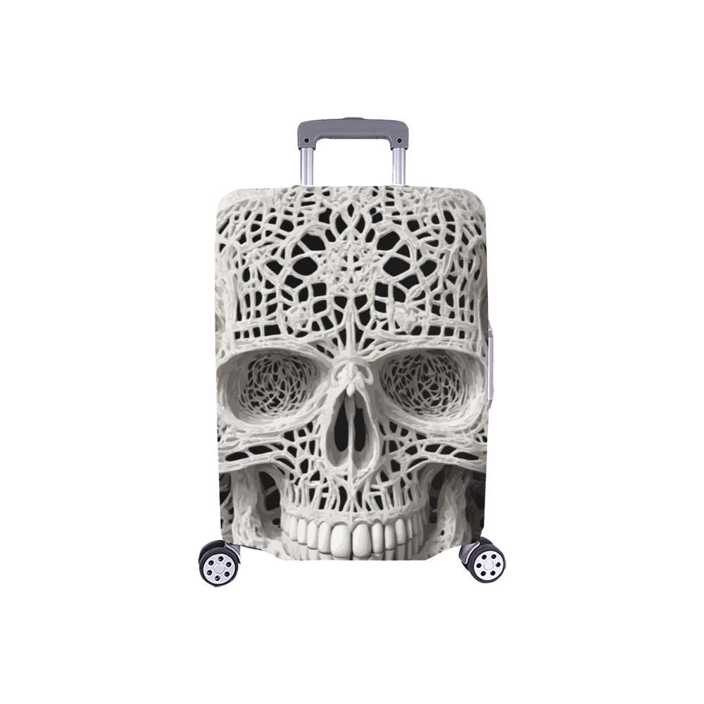 Funny elegant skull made of lace macrame Luggage Cover/Small 18"-21"