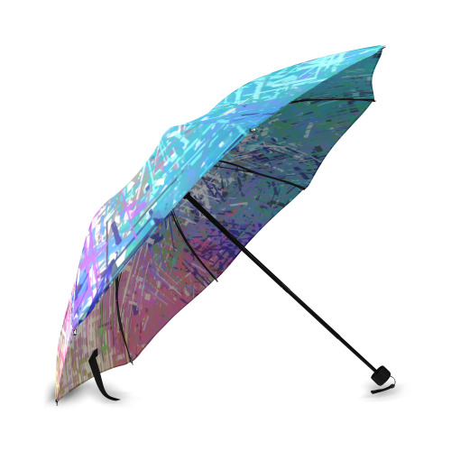 Grunge Urban Graffiti Pink Turquoise Paint Splatter Texture Foldable Umbrella (Model U01)