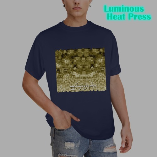 Jerusalem dechire gold Men's Glow in the Dark T-shirt (Front Printing)