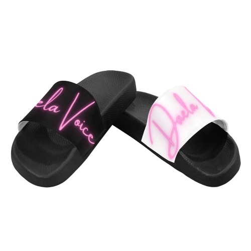 Keep'n It Movin (Black & White) Men's Slide Sandals (Model 057)