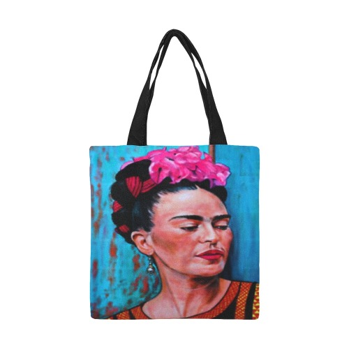 Frida Kahlo All Over Print Canvas Tote Bag/Small (Model 1697)