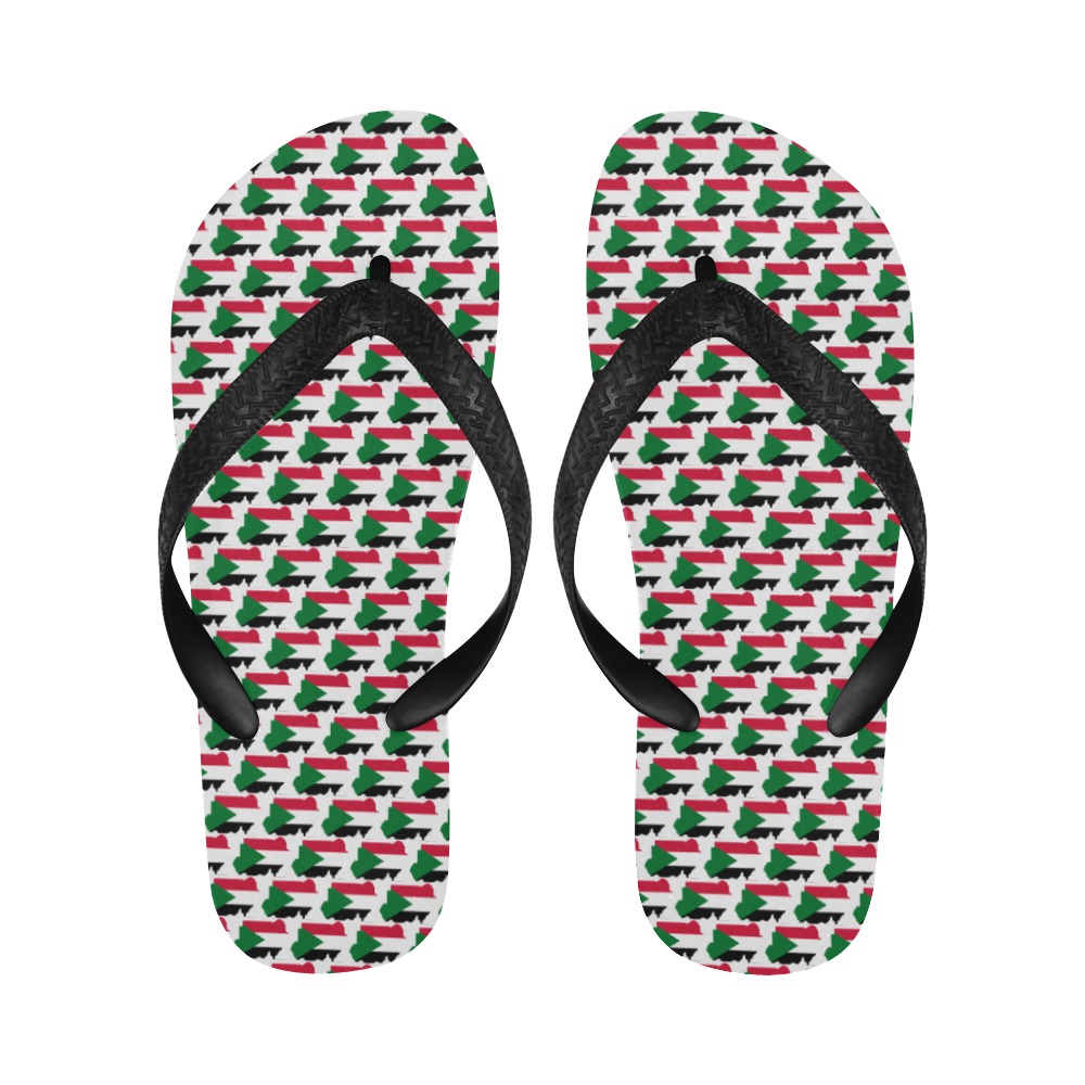 Sudan Map Flags Flip Flops for Men/Women (Model 040)