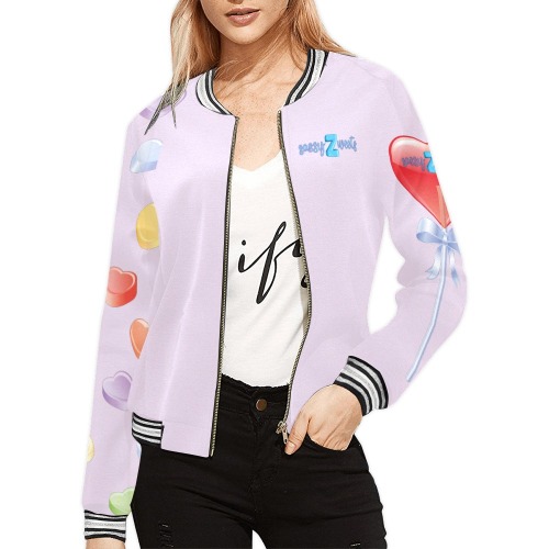 Sassy Zweets All Over Print Bomber Jacket for Women (Model H21)
