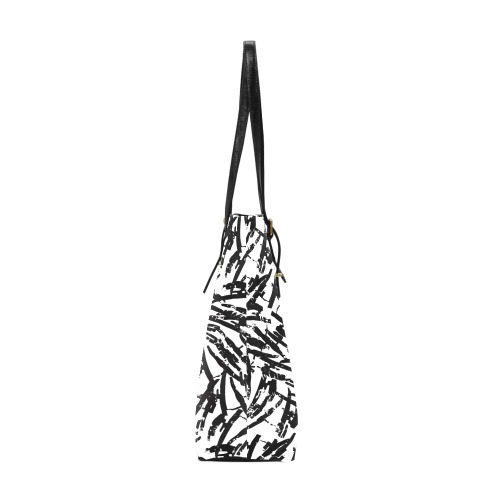 Brush Stroke Black and White Euramerican Tote Bag/Small (Model 1655)