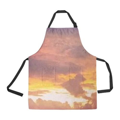 Sunset with red, black clouds All Over Print Apron