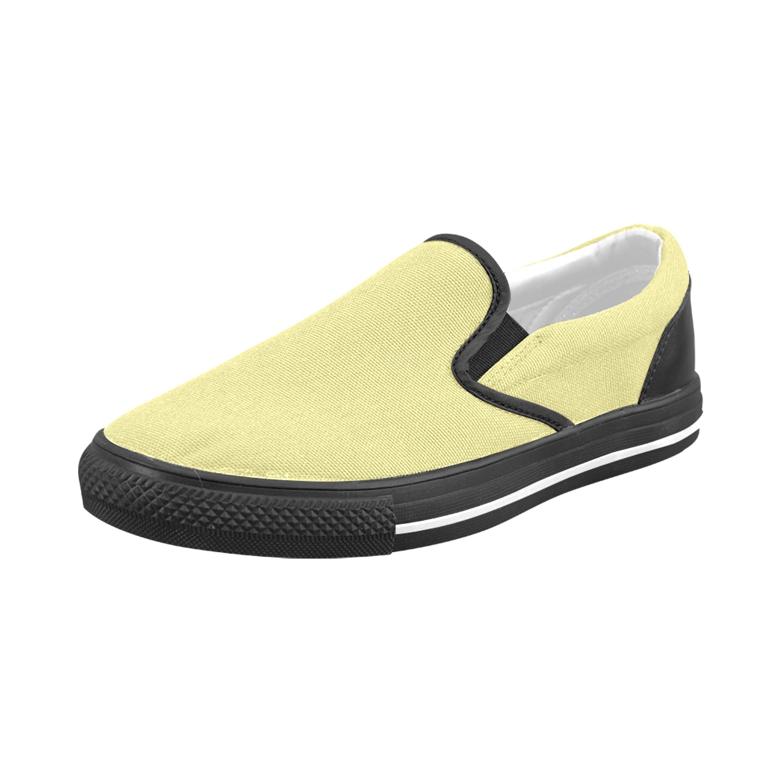 color khaki Men's Slip-on Canvas Shoes (Model 019)