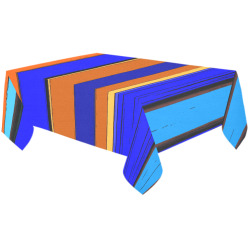 Abstract Blue And Orange 930 Cotton Linen Tablecloth 60"x120"