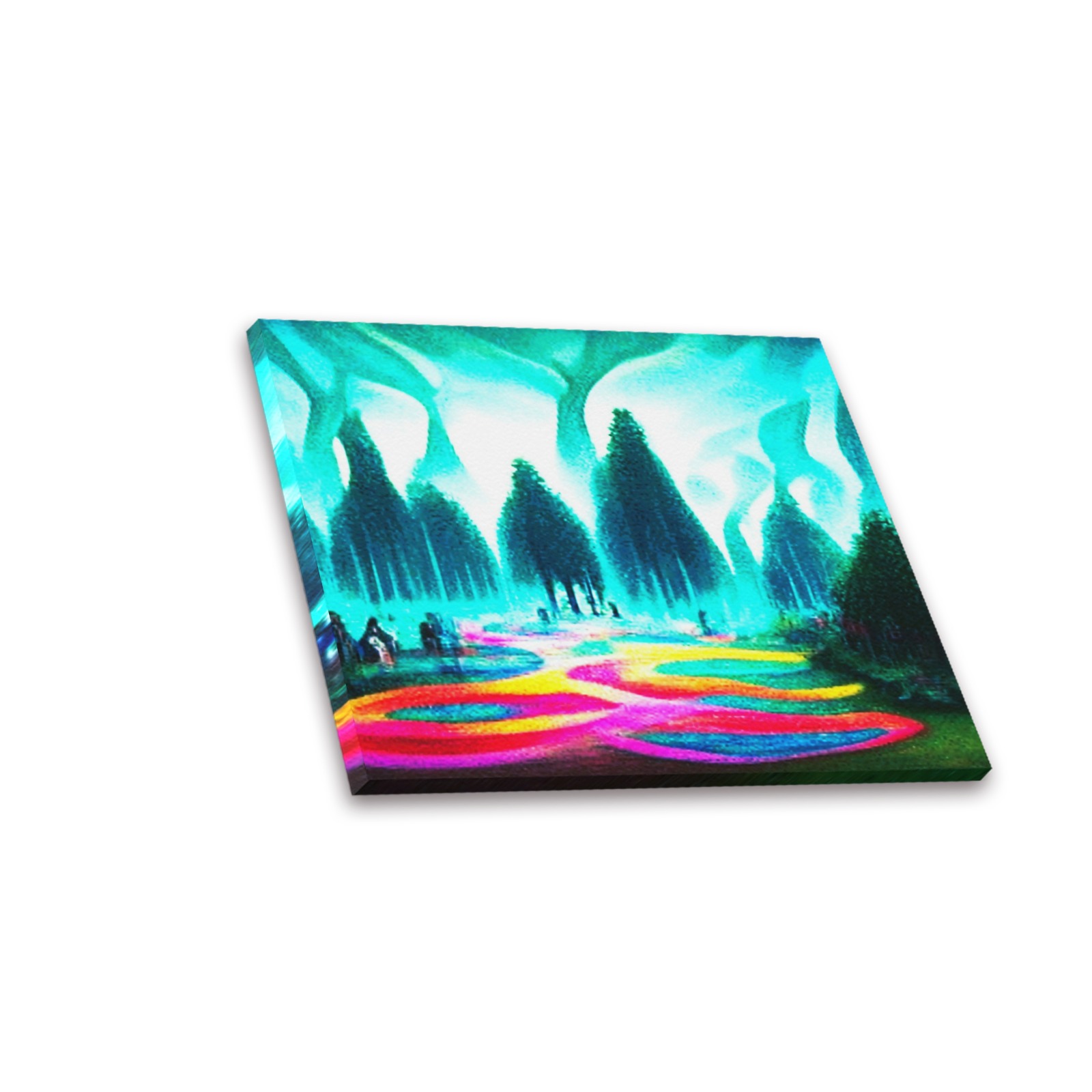 psychedelic forrest 4 Frame Canvas Print 20"x16"