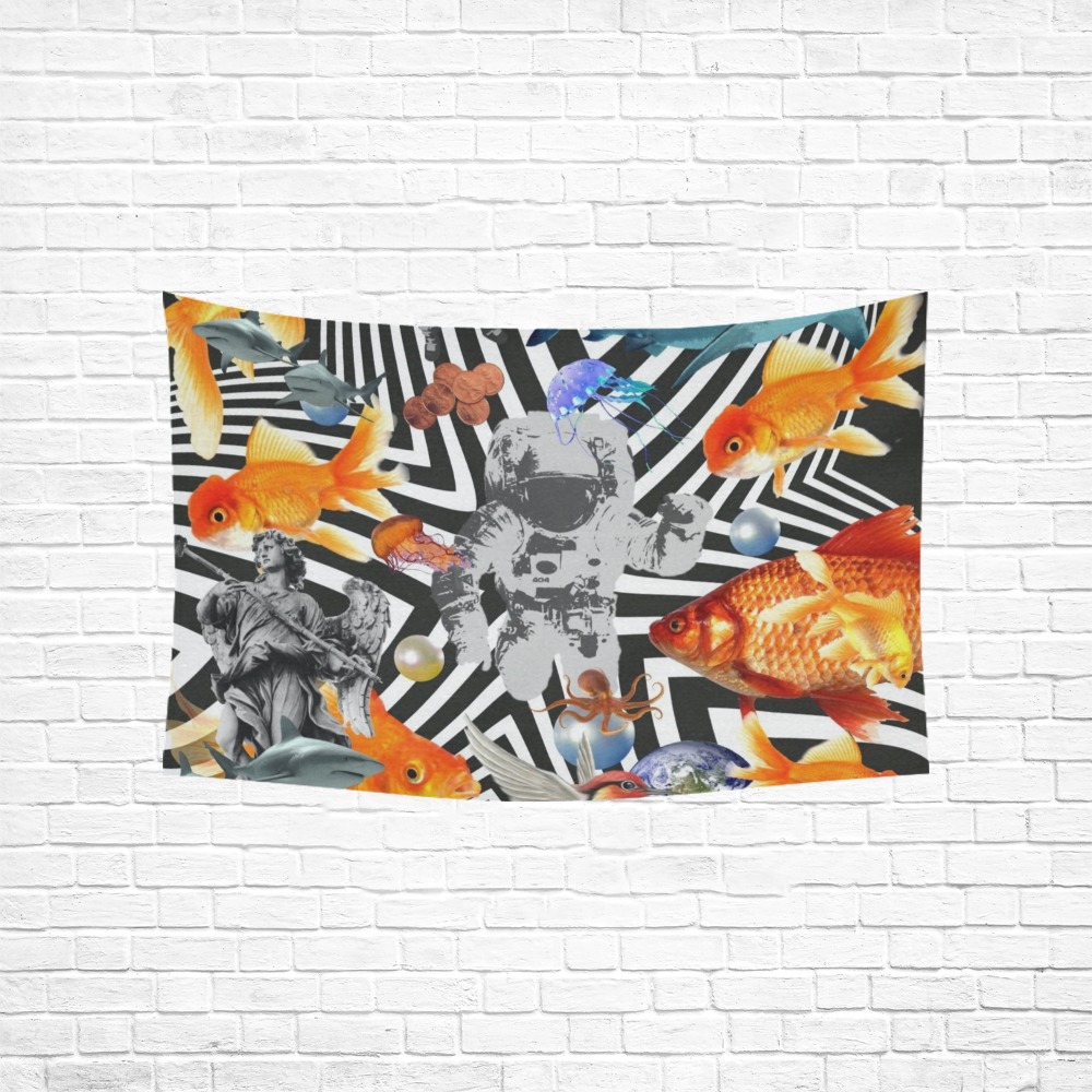 POINT OF ENTRY 2 Cotton Linen Wall Tapestry 60"x 40"