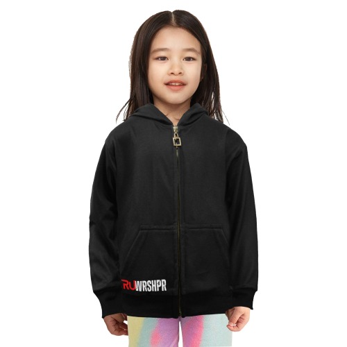 Kids Tru Hoodie Little Girls' Zip Up Hoodie (Model H58)