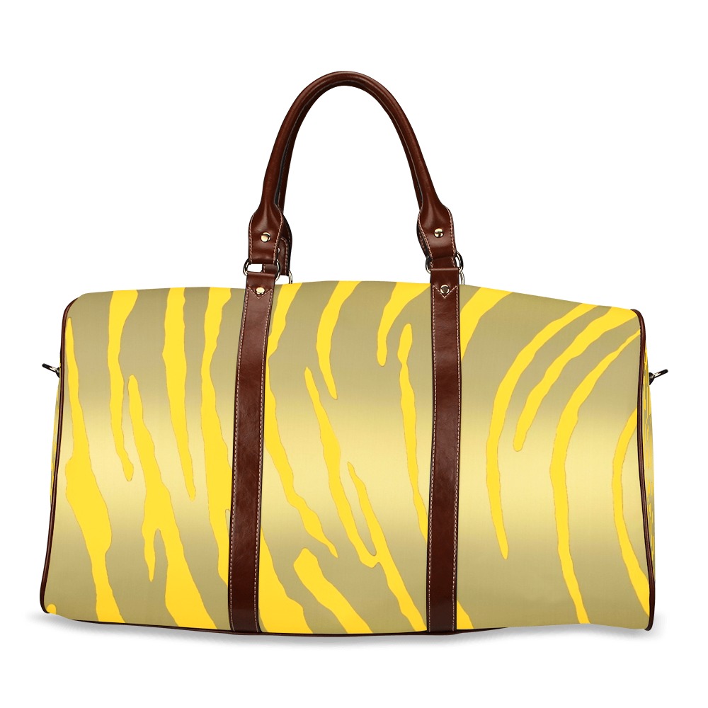 Gold Tiger Stripes Yellow Waterproof Travel Bag/Small (Model 1639)