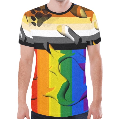 Bears Pride Flag Pop Art by Nico Bielow New All Over Print T-shirt for Men (Model T45)