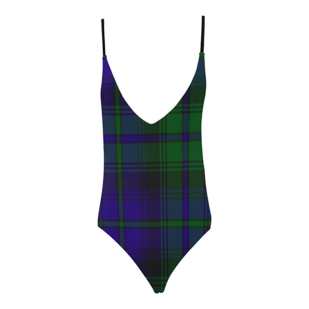 5TH. ROYAL SCOTS OF CANADA TARTAN Sexy Lacing Backless One-Piece Swimsuit (Model S10)