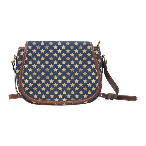 Navy with Gold Stars Saddle Bag/Large (Model 1649)