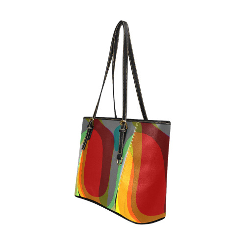 Colorful Abstract 118 Leather Tote Bag/Large (Model 1640)