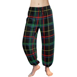 Green Tartan Blackwatch Plaid Pattern Women's All Over Print Harem Pants (Model L18)