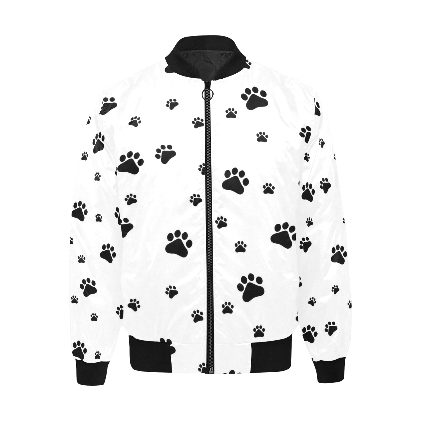 Puppy Paws White by Fetishworld All Over Print Quilted Bomber Jacket for Men (Model H33)