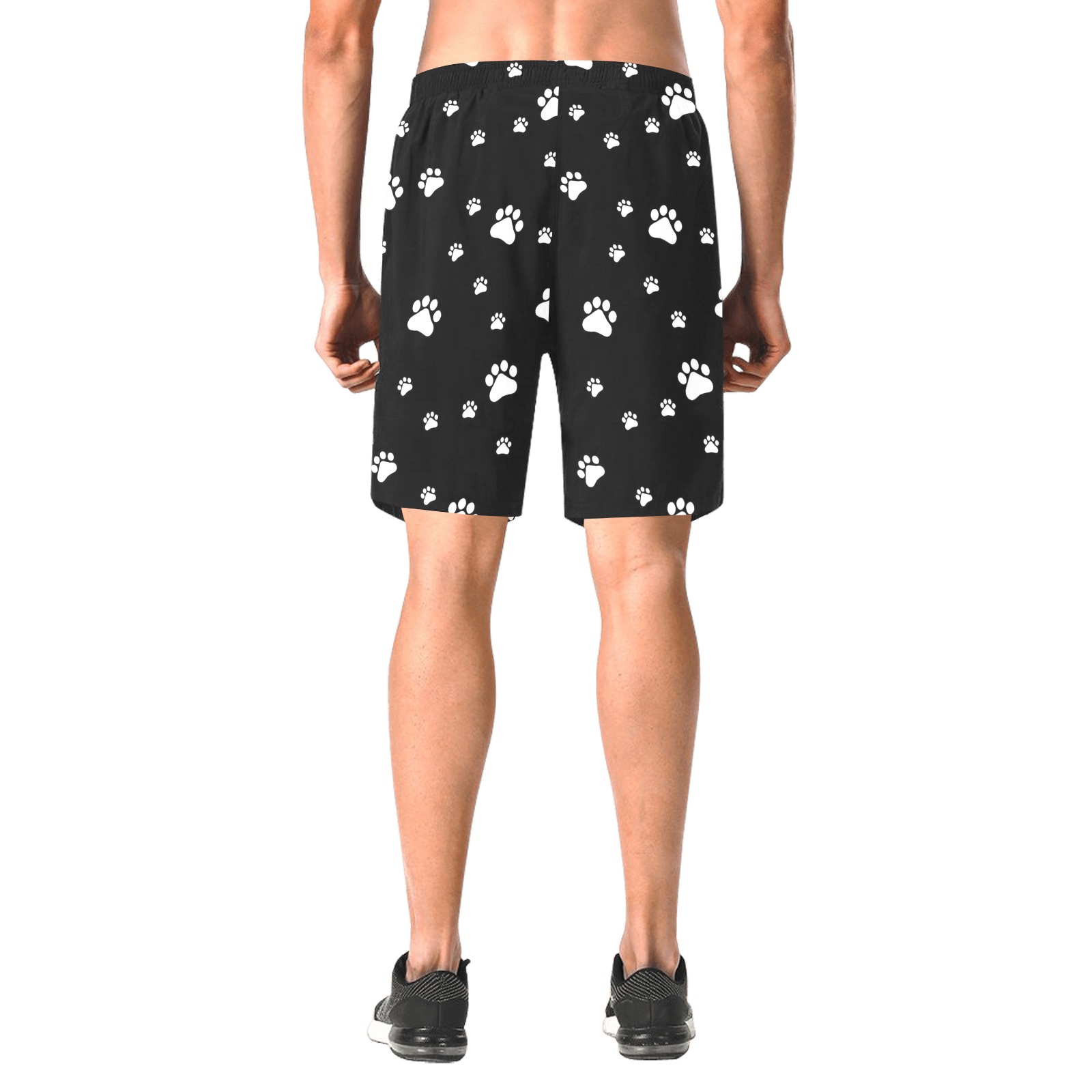 Puppy Paws Black by Fetishworld Men's All Over Print Elastic Beach Shorts (Model L20)