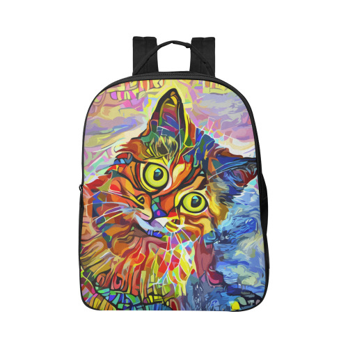 Abstract Cat Face Artistic Pet Portrait Painting Popular Fabric Backpack (Model 1683)