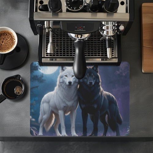 Mystic Wolf Pair Coffee Mat 15.75"x11.8"