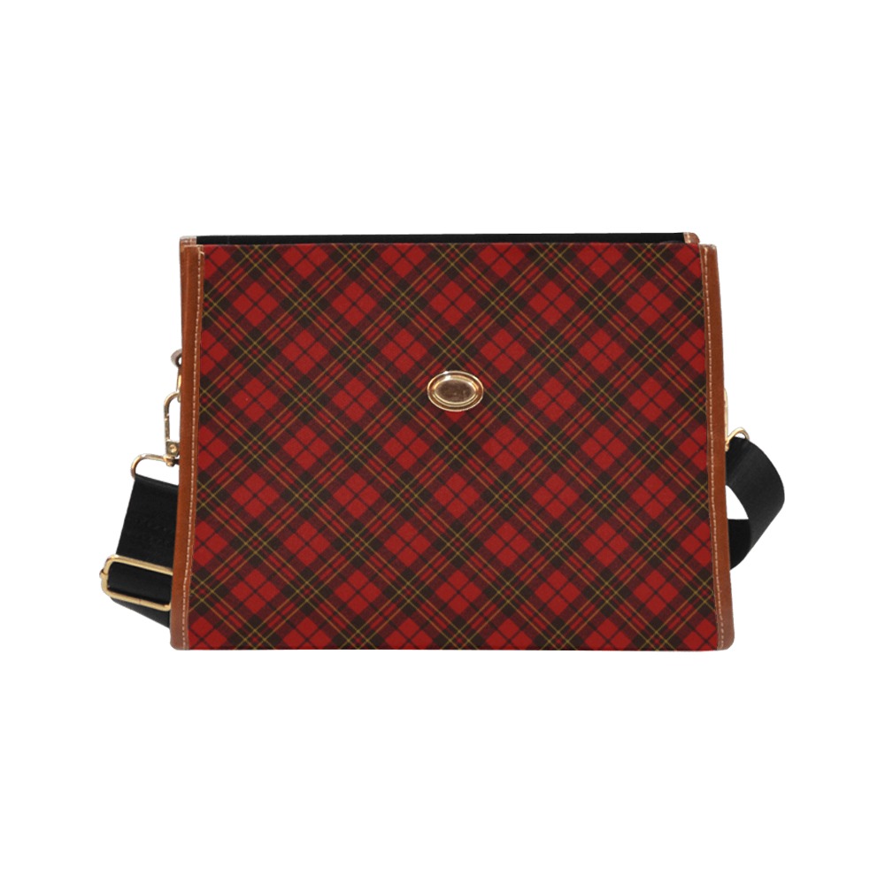 Red tartan plaid winter Christmas pattern holidays Waterproof Canvas Bag/All Over Print (Model 1641)
