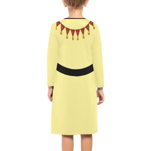Yellow Elf Costume Girls' Long Sleeve Dress (Model D59)