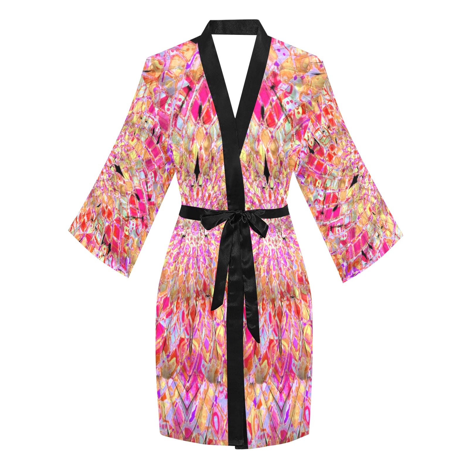 feathers Long Sleeve Kimono Robe