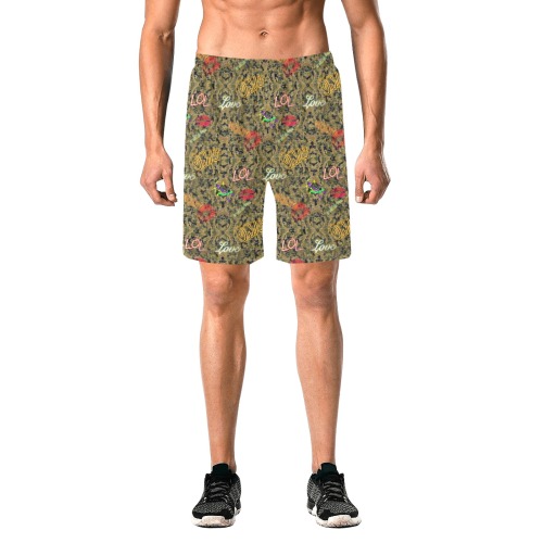 Camouflage Pop Art by Nico Bielow Men's All Over Print Elastic Beach Shorts (Model L20)