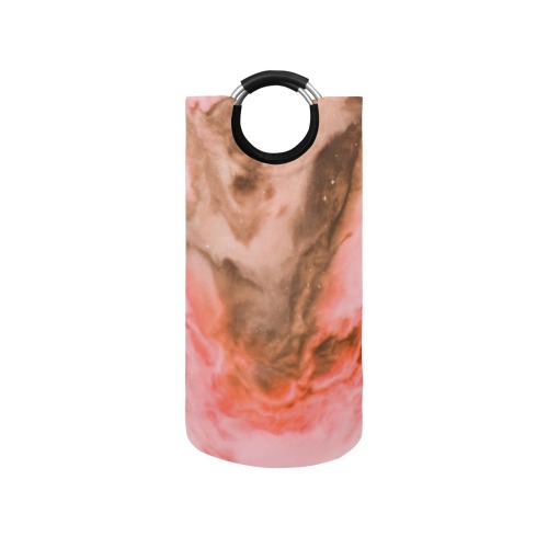Pink marbled space 01 Round Laundry Bag