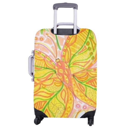 Peach Butterfly Luggage Cover/Large 26"-28"