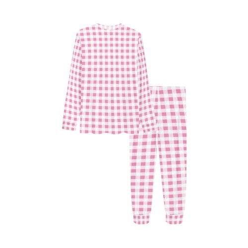 Petal Pink Gingham Kids' All Over Print Pajama Set