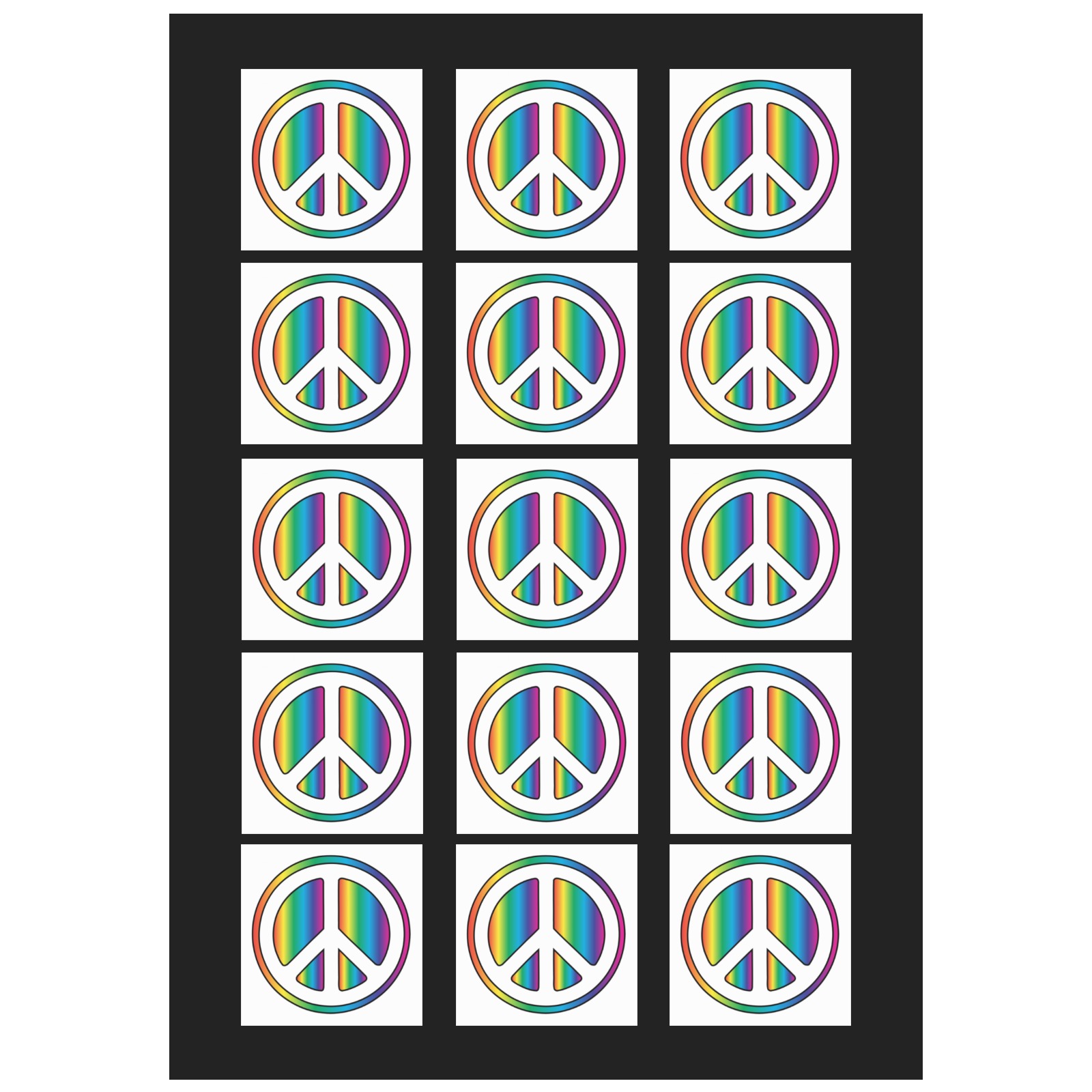 Colorful Peace Symbol Personalized Temporary Tattoo (15 Pieces)