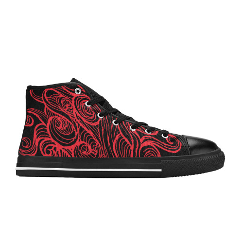 Graffiti Red - Double Sided Men’s Classic High Top Canvas Shoes (Model 017)