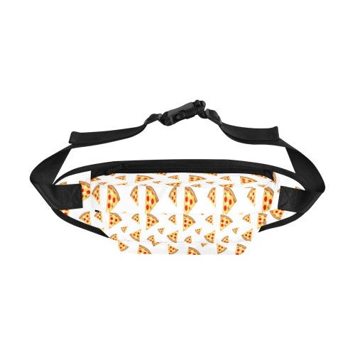 Cool and fun pizza slices pattern on white Fanny Pack/Large (Model 1676)